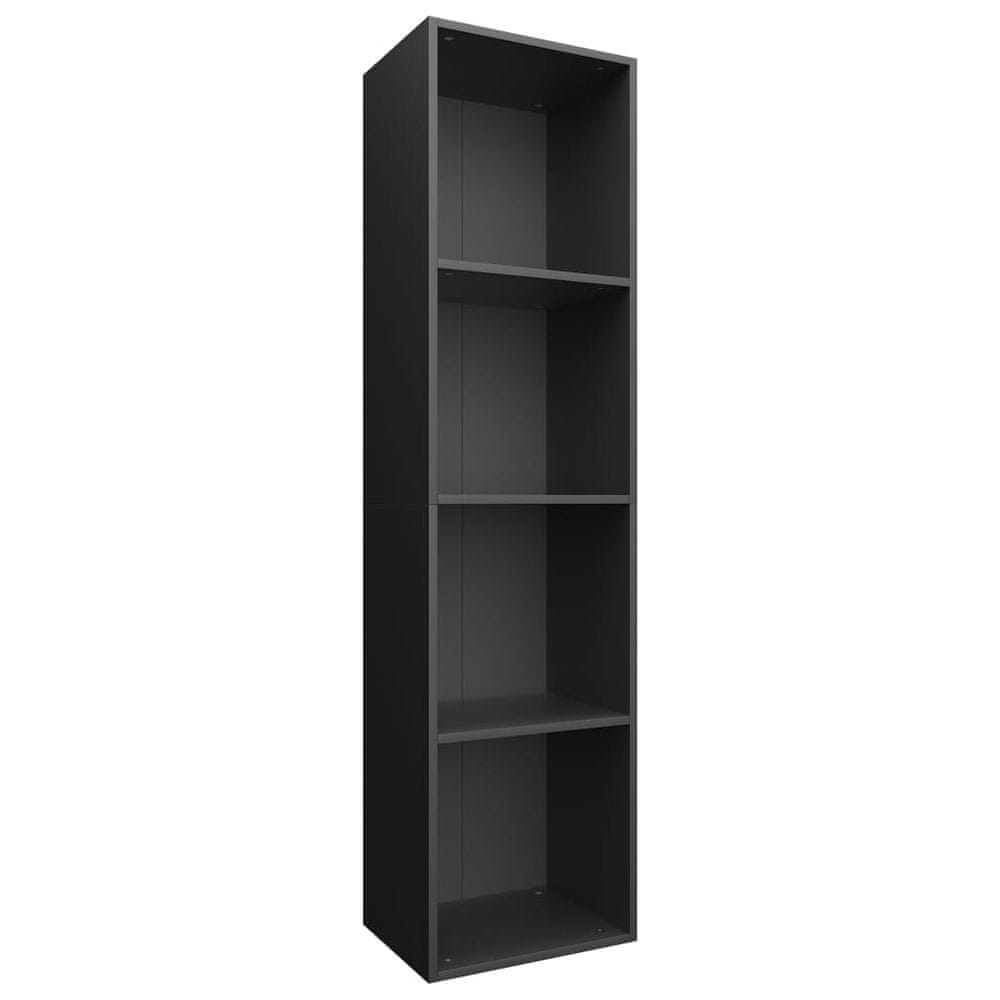 Vidaxl Knižnica/TV skrinka, čierna 36x30x143 cm, kompozitné drevo